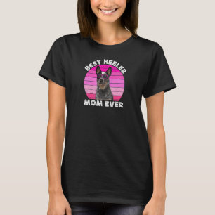 Camiseta Mãe Blue Heeler Feminina Para Mulheres Retro Azul