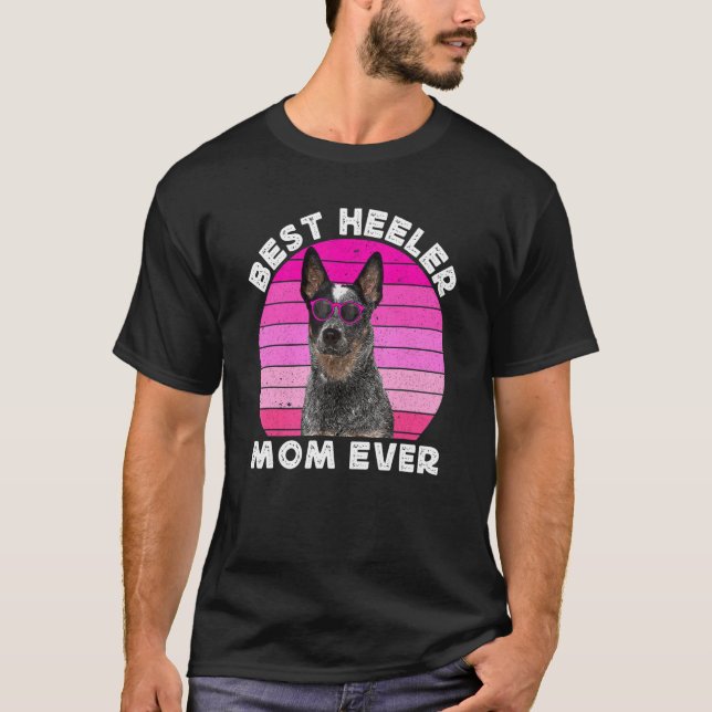 Camiseta Mãe Blue Heeler Para Mulheres Retro Azul Ca Austr (Frente)