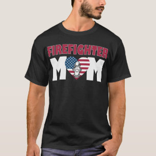 Camiseta Mãe Bombeira Apoio à Linha Vermelha Fina F