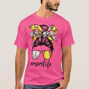 Camiseta Mãe Bonita Mulher Baseball Softball Mo