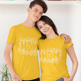 Camiseta Mãe bonita para sempre - Gráfico branco e floral
