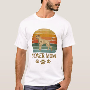 Camiseta Mãe Boxer Cachorro Retro Pôr do Sol Impressões de