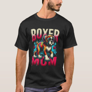 Camiseta Mãe Boxer Divertida Cachorro Boxer Animal de Estim