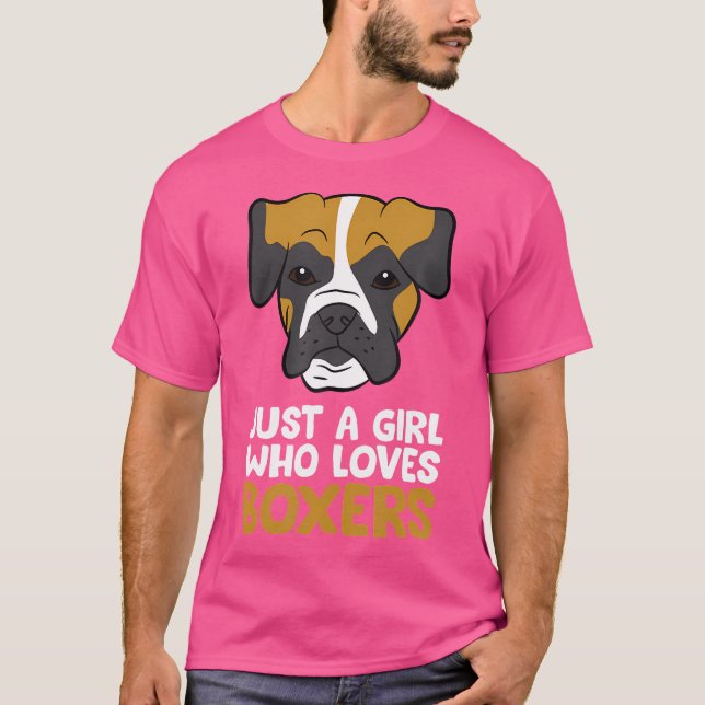 Camiseta Mãe Boxer Só Uma Menina Que Adora Boxers (Frente)