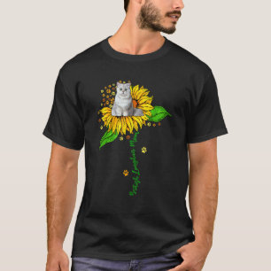 Camiseta Mãe British Longhair Gato Fofo No Girassol Patas M