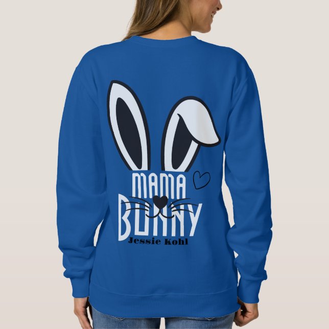 Camiseta mãe bunny páscoa elegante família simples e fofa (Verso)