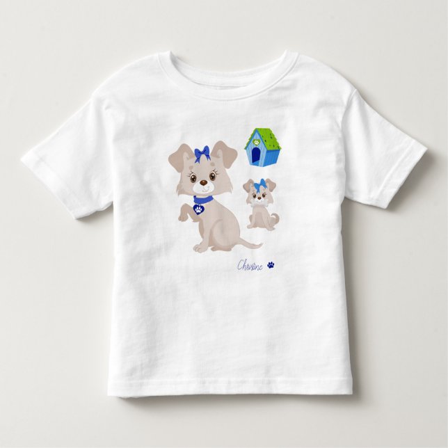 Camiseta Mãe Cachorrinho Adorável com Filhote (Frente)