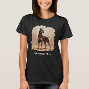 Camiseta Mãe Cachorro Doberman Pinscher Marrom Ferrugem Ver