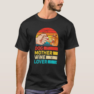 Camiseta Mãe Cachorro Vinho Golden Retriever Dia das Mães