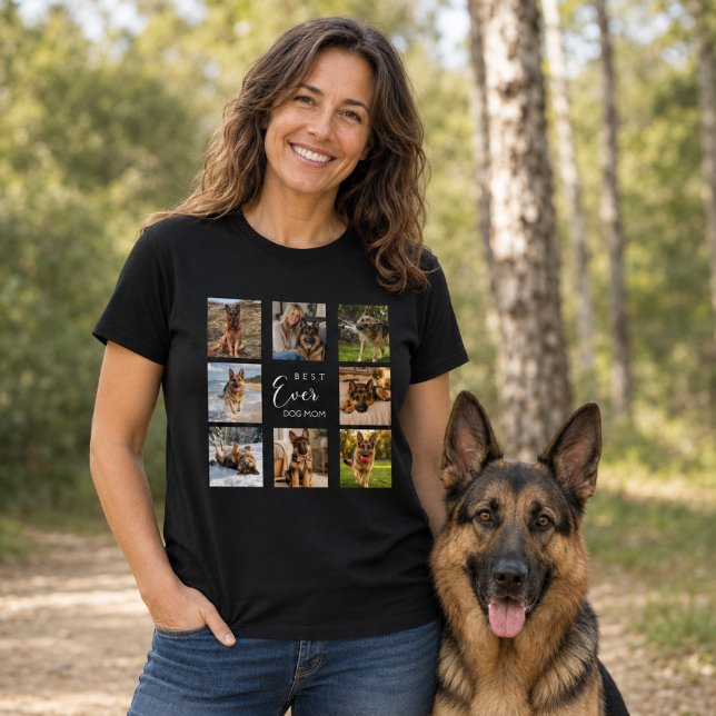 Camiseta Mãe cadela mamãe fotocolagem preta (Criador carregado)