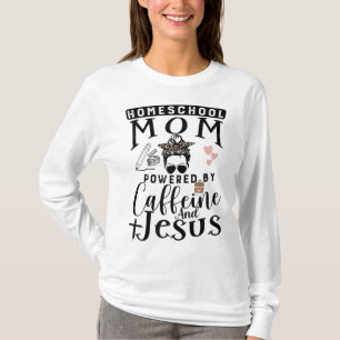 Camiseta Mãe Cafeína e Jesus Café da escola natal Mensagem