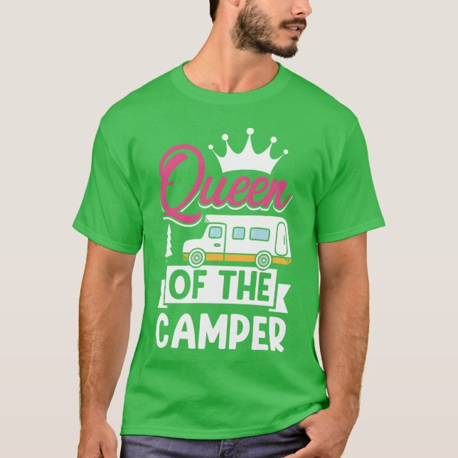 Camiseta Mãe Campista Divertida Rainha do Camping Presente (Frente)