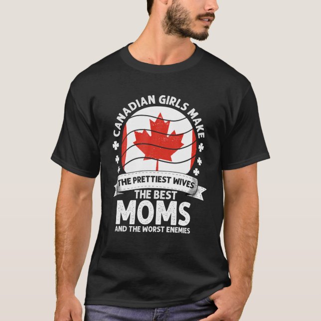 Camiseta Mãe Canadense Dia de as mães Mama Canadense Amer (Frente)