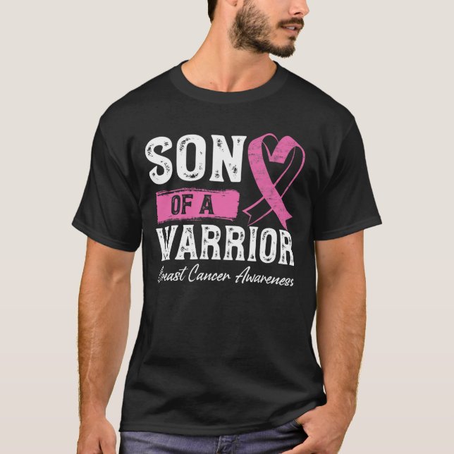 Camiseta Mãe Cancer Combatendo Consciência Filho De Um Wa (Frente)