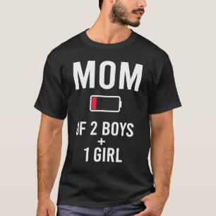 Camiseta Mãe Cansada 2 garotos 1 menina Bateria Fraca Corre