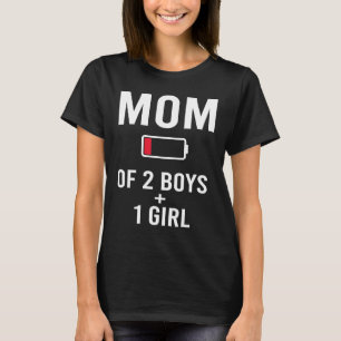 Camiseta Mãe Cansada 2 garotos 1 menina Bateria Fraca Corre