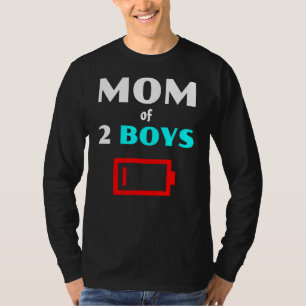 Camiseta Mãe Cansada De 2 Meninos Mãe Com Dois Filhos Baixo