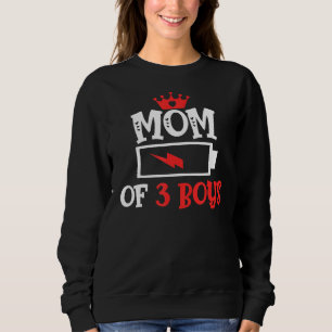 Camiseta Mãe Cansada De 3 Rapazes Com Baixa Bateria Da Famí