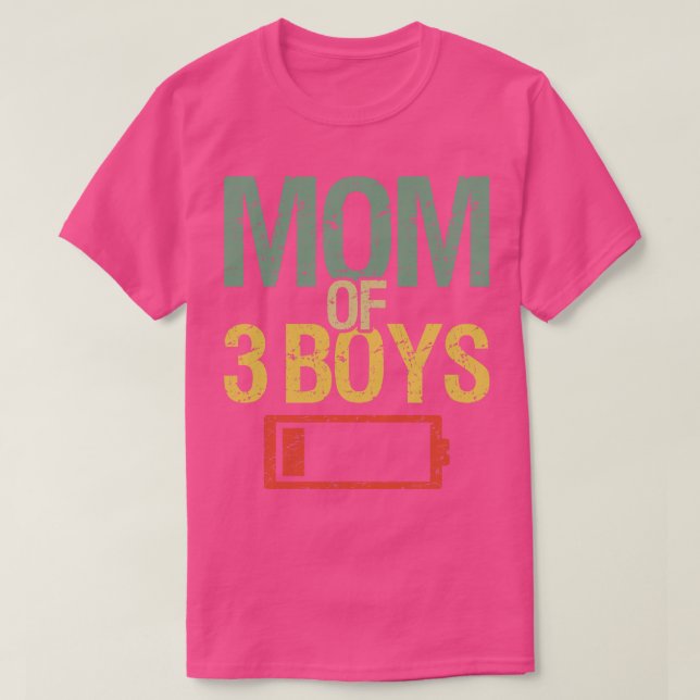 Camiseta Mãe Cansada De 3 Rapazes Eu (Frente do Design)