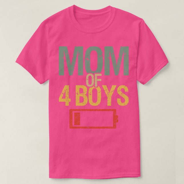 Camiseta Mãe Cansada De 4 Meninos Eu (Frente do Design)