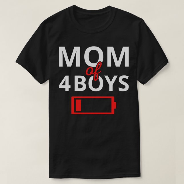 Camiseta Mãe Cansada De 4 Meninos II (Frente do Design)