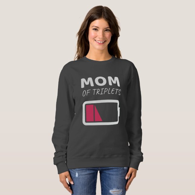 Camiseta Mãe cansada do Dia de as mães de Triplets (Frente Completa)