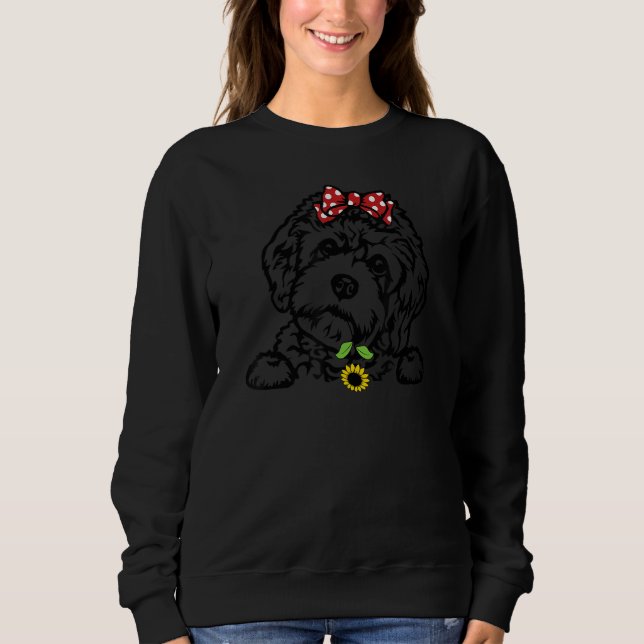 Camiseta Mãe Cavapoo girassol Cavapoo (Frente)