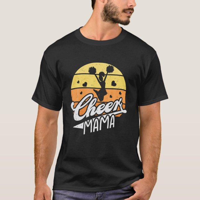 Camiseta Mãe Cheerleader Mãe Cheer Mama Rainbow Mothe (Frente)