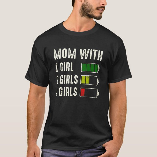 Camiseta Mãe com bateria de três meninas vazia Dia de as mã (Frente)