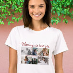 Camiseta Mãe com Crianças e Família Mãe 6 Colagem Fotográfi<br><div class="desc">Mãe com Crianças e Família Mãe 6 Foto Collage T-shirt. Colagem de 6 fotos, uma doce mensagem em um roteiro de tendências e nomes de crianças que sobrepõem as fotos. Adicione suas 6 fotos favoritas da família. Bela manutenção e presente de aniversário, Dia das Mães ou Natal para uma mãe...</div>