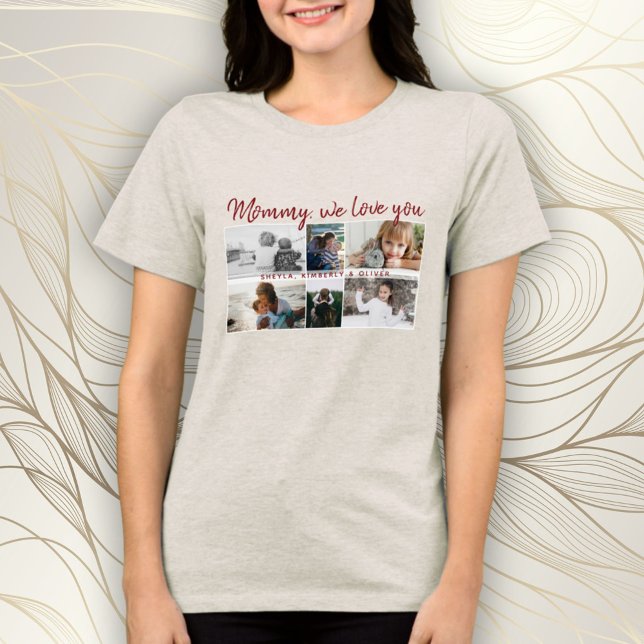 Camiseta Mãe com Crianças e Família Mãe 6 Colagem Fotográfi (Criador carregado)