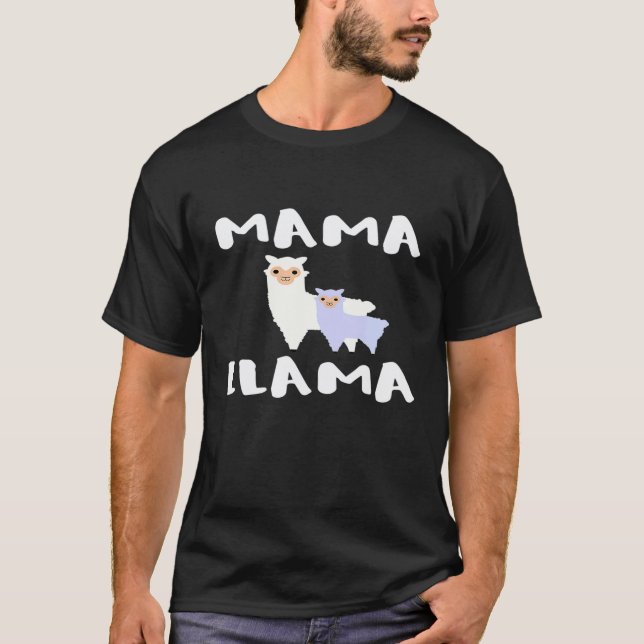 Camiseta Mãe Com um Filho Mama Lhama (Frente)