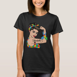 Camiseta Mãe Consciente do Autismo Mulher Forte Inquebrantá
