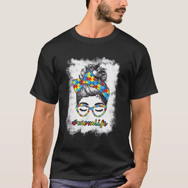 Camiseta Mãe Consciente do Autismo Vida de Mãe Coque Desarr (Frente)