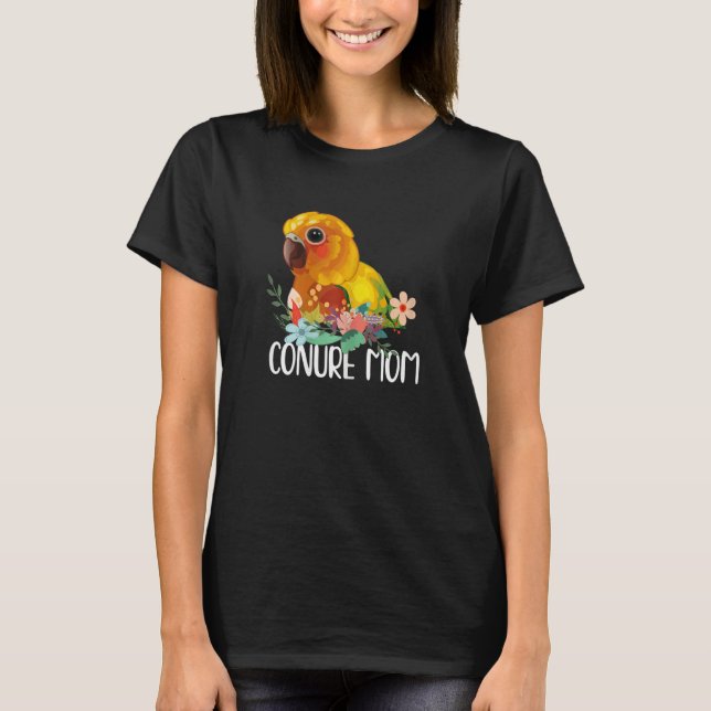 Camiseta Mãe Conure Papagaio Periquito Meme de Pássaro Fofo (Frente)