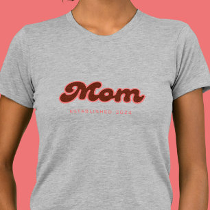 Camiseta Mãe, cor-de-rosa com ano personalizado