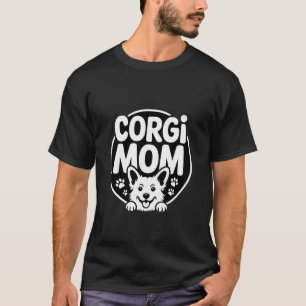 Camiseta Mãe Corgi Amante de Cachorro Impressão de Pata