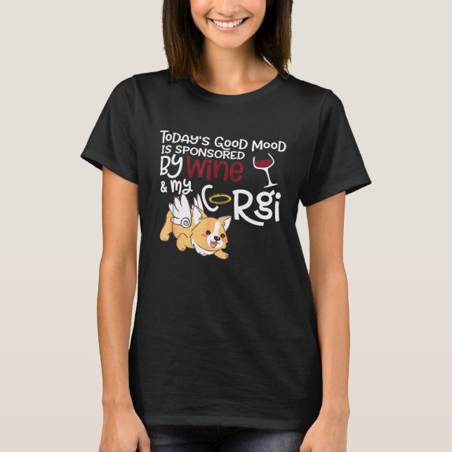 Camiseta Mãe Corgi Amante de Vinho (Frente)