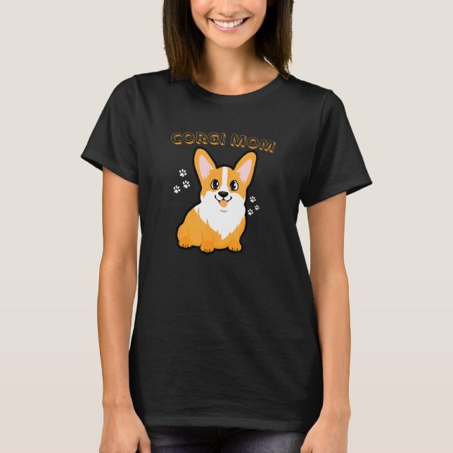 Camiseta Mãe Corgi Cão Corgi e Cachorrinho (Frente)