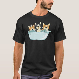 Camiseta Mãe Corgi Pai Cachorro Louco Banheira de Bolhas Fo