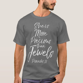 Camiseta Mãe cristã Ela é mais Precioso que joias