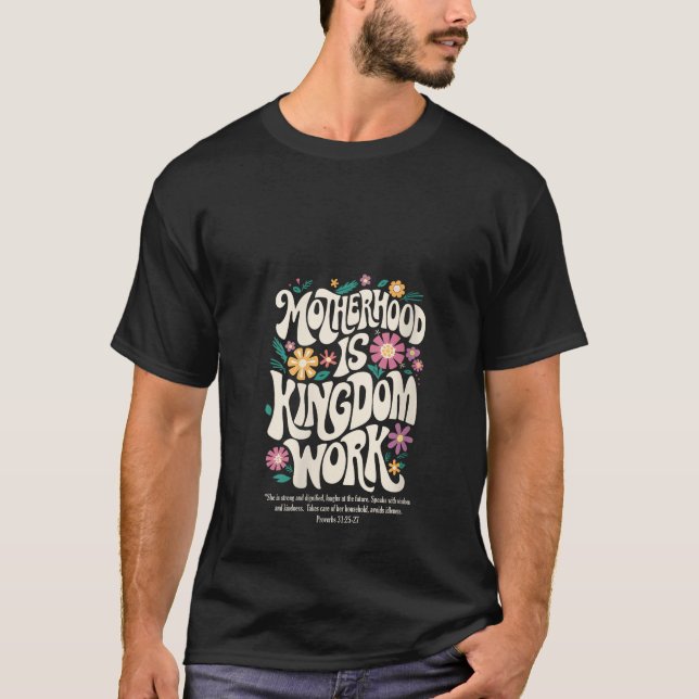 Camiseta Mãe Cristã Feminina Maternidade é Trabalho do Rein (Frente)