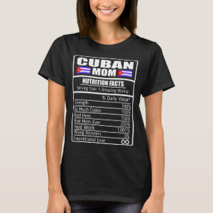 Camiseta Mãe Cubana Fatos Nutricionais Presente