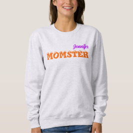Camiseta Mãe Cute Outubro Halloween Momster Ash