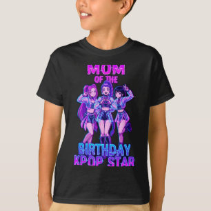 Camiseta Mãe da aniversariante k-pop star korean pop
