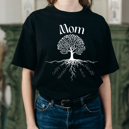 Camiseta Mãe da árvore da família - Raízes personalizadas d