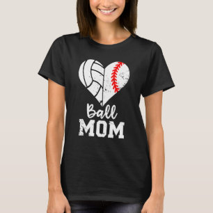 Camiseta Mãe da Bola Coração do Beisebol Mãe