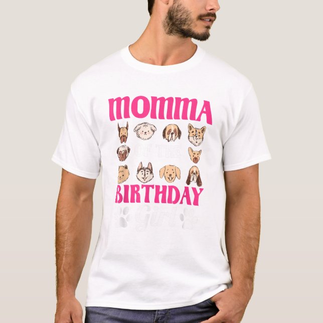 Camiseta Mãe da Cachorrinha da Festa de Aniversário (Frente)