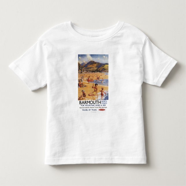 Camiseta Mãe da cena da praia e miúdos British Rail (Frente)