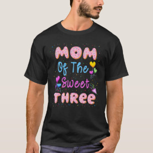 Camiseta Mãe Da Doce Festa de aniversário Da 3ª Rosquinha